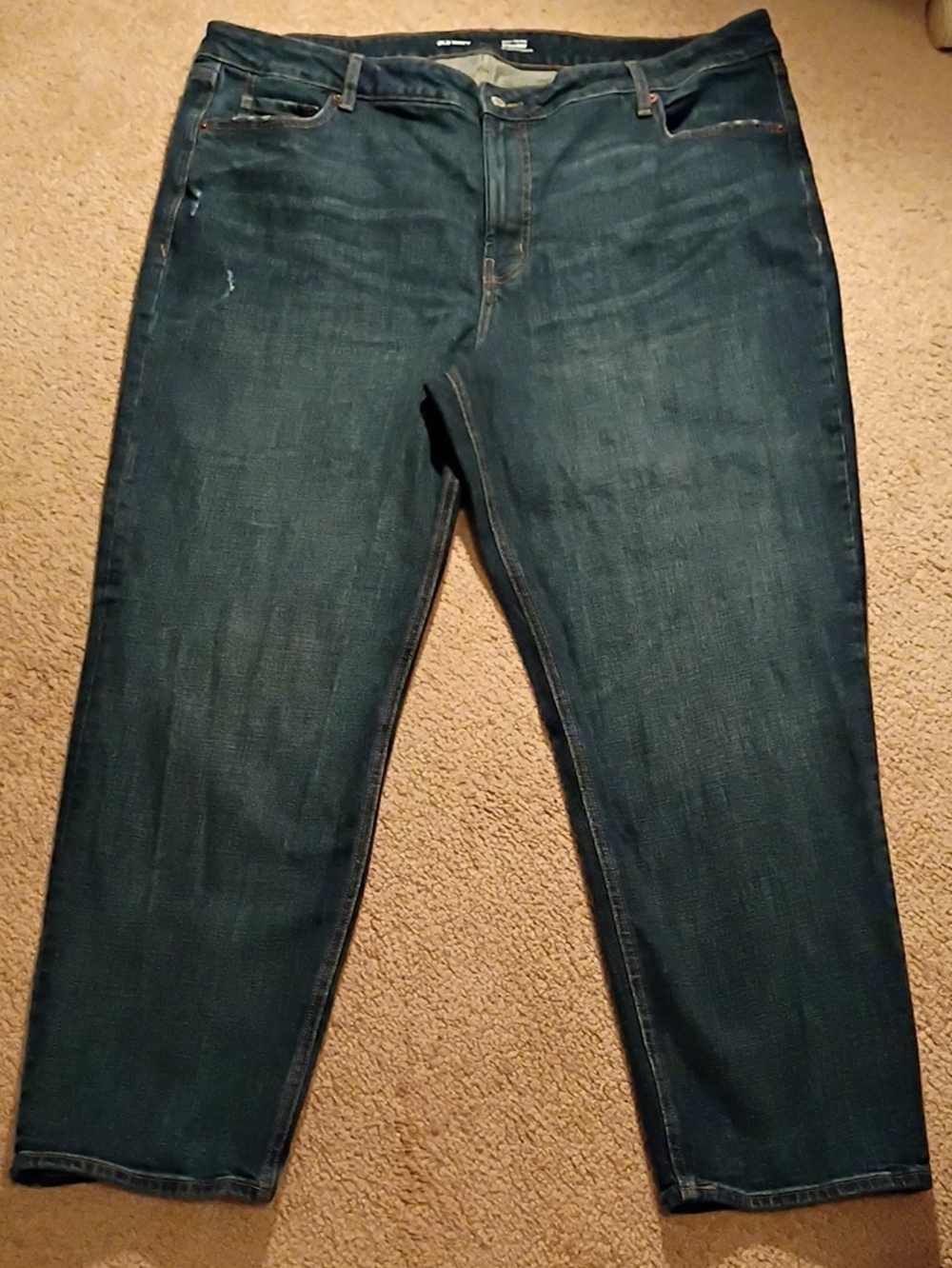 Old Navy Women's Straight Leg Jeans in Dark Blue Denim Size 22